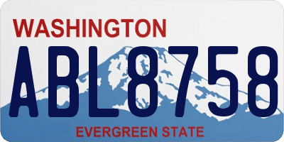 WA license plate ABL8758