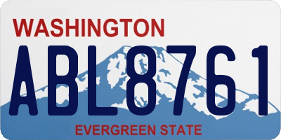 WA license plate ABL8761