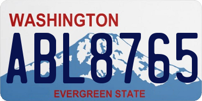 WA license plate ABL8765