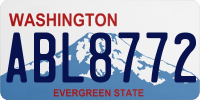 WA license plate ABL8772
