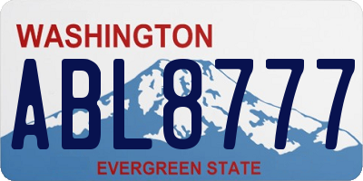 WA license plate ABL8777