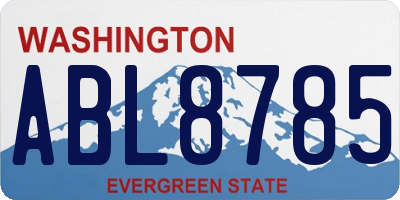 WA license plate ABL8785