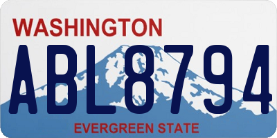 WA license plate ABL8794