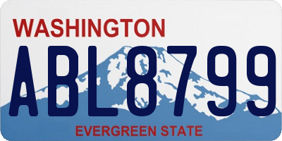 WA license plate ABL8799