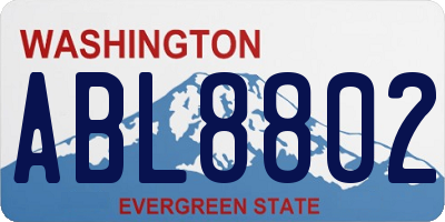WA license plate ABL8802