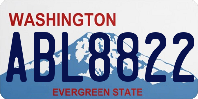 WA license plate ABL8822