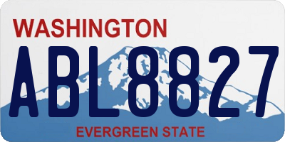 WA license plate ABL8827