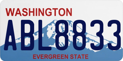 WA license plate ABL8833