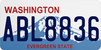 WA license plate ABL8836