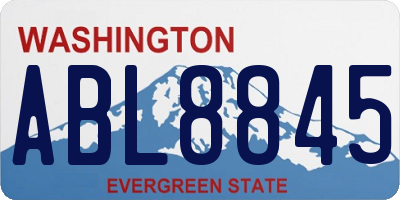 WA license plate ABL8845