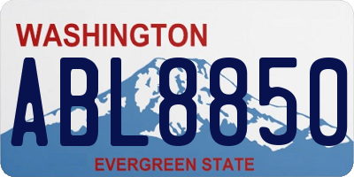 WA license plate ABL8850