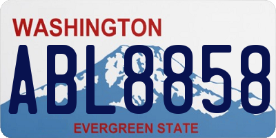 WA license plate ABL8858