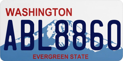 WA license plate ABL8860