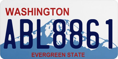 WA license plate ABL8861