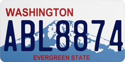 WA license plate ABL8874