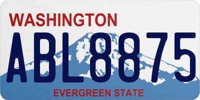 WA license plate ABL8875