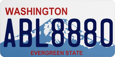 WA license plate ABL8880