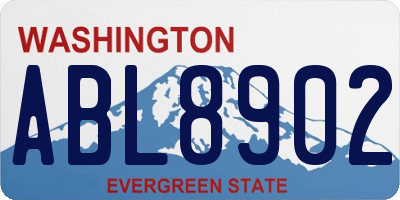 WA license plate ABL8902