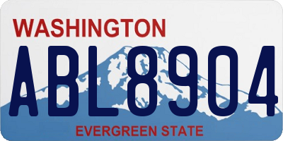 WA license plate ABL8904