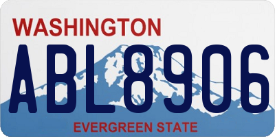 WA license plate ABL8906
