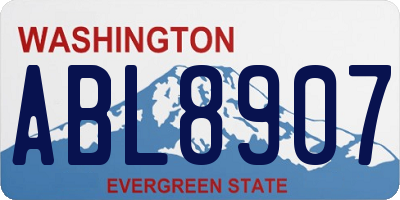 WA license plate ABL8907
