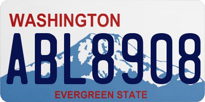 WA license plate ABL8908