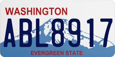 WA license plate ABL8917
