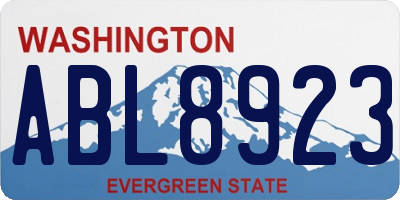 WA license plate ABL8923