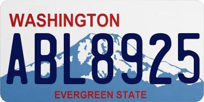 WA license plate ABL8925