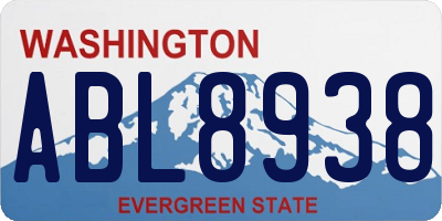 WA license plate ABL8938