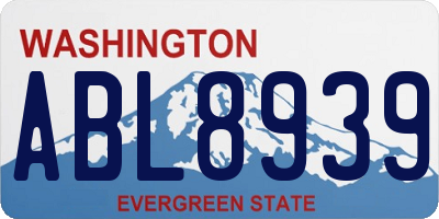 WA license plate ABL8939