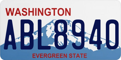 WA license plate ABL8940