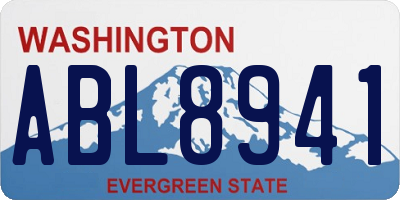 WA license plate ABL8941