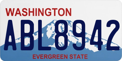 WA license plate ABL8942
