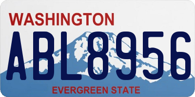 WA license plate ABL8956