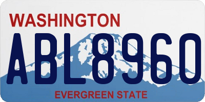 WA license plate ABL8960