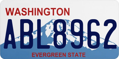 WA license plate ABL8962