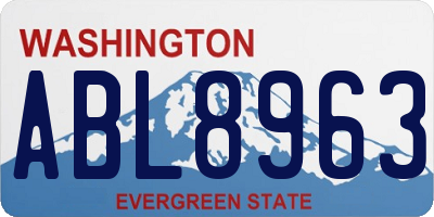 WA license plate ABL8963