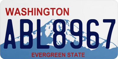WA license plate ABL8967
