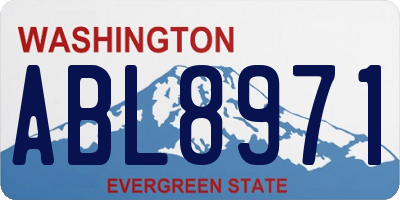 WA license plate ABL8971