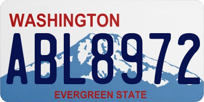 WA license plate ABL8972