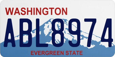 WA license plate ABL8974