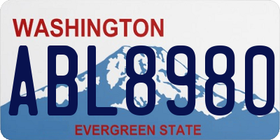 WA license plate ABL8980