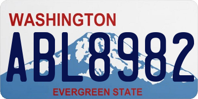 WA license plate ABL8982
