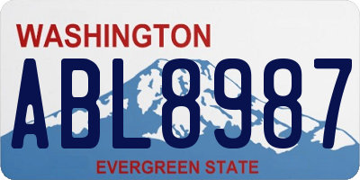 WA license plate ABL8987