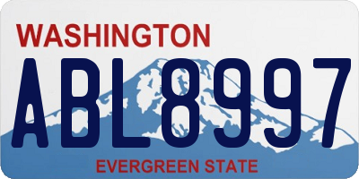 WA license plate ABL8997