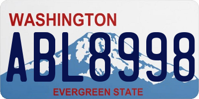 WA license plate ABL8998