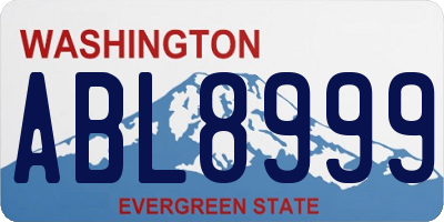 WA license plate ABL8999