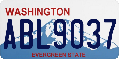 WA license plate ABL9037