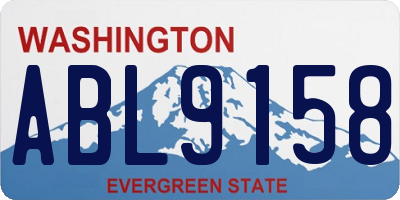 WA license plate ABL9158